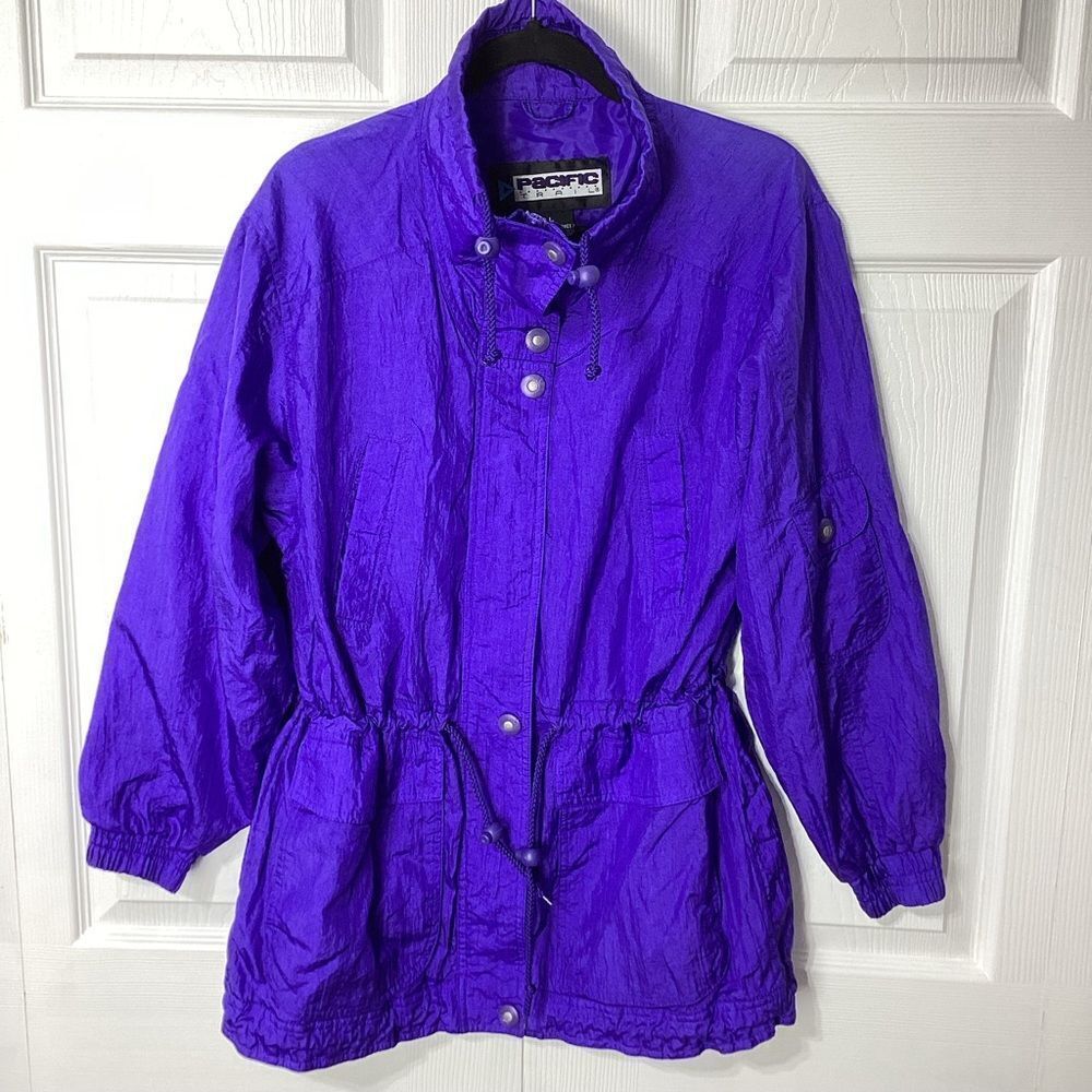 Vintage Pacific Trail Jacket Nylon Windbreaker Purple Fitted L Women's